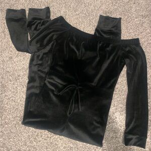 Fashion Nova Black Velvet Jumpsuit